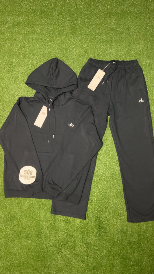 Navy Blue Alo Set (Hoodie + Pants)