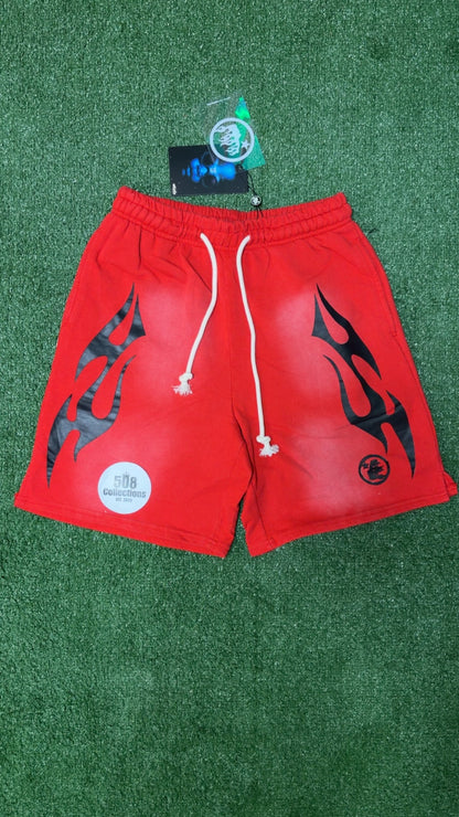 Red & Black Hellstar Set (Shorts + T-Shirt)