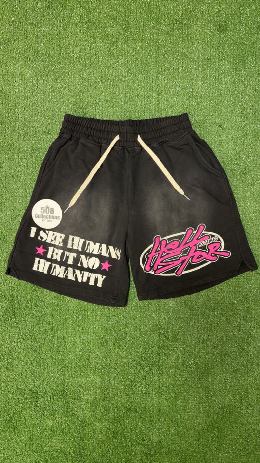 Black & Pink Hellstar Shorts
