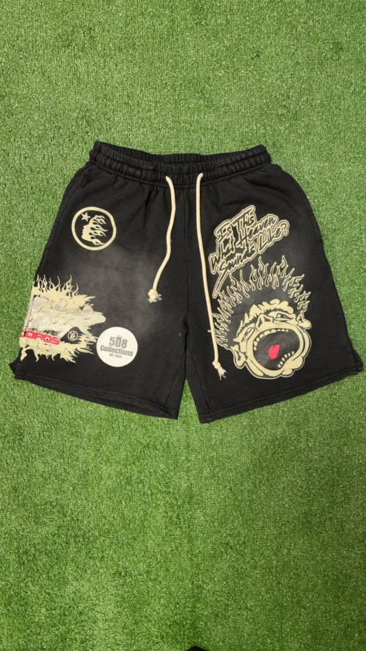 Black & White Hellstar Shorts