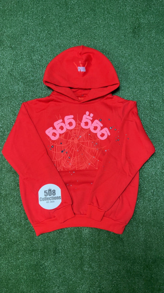 Red '555' Angel Number Sp5 Hoodie