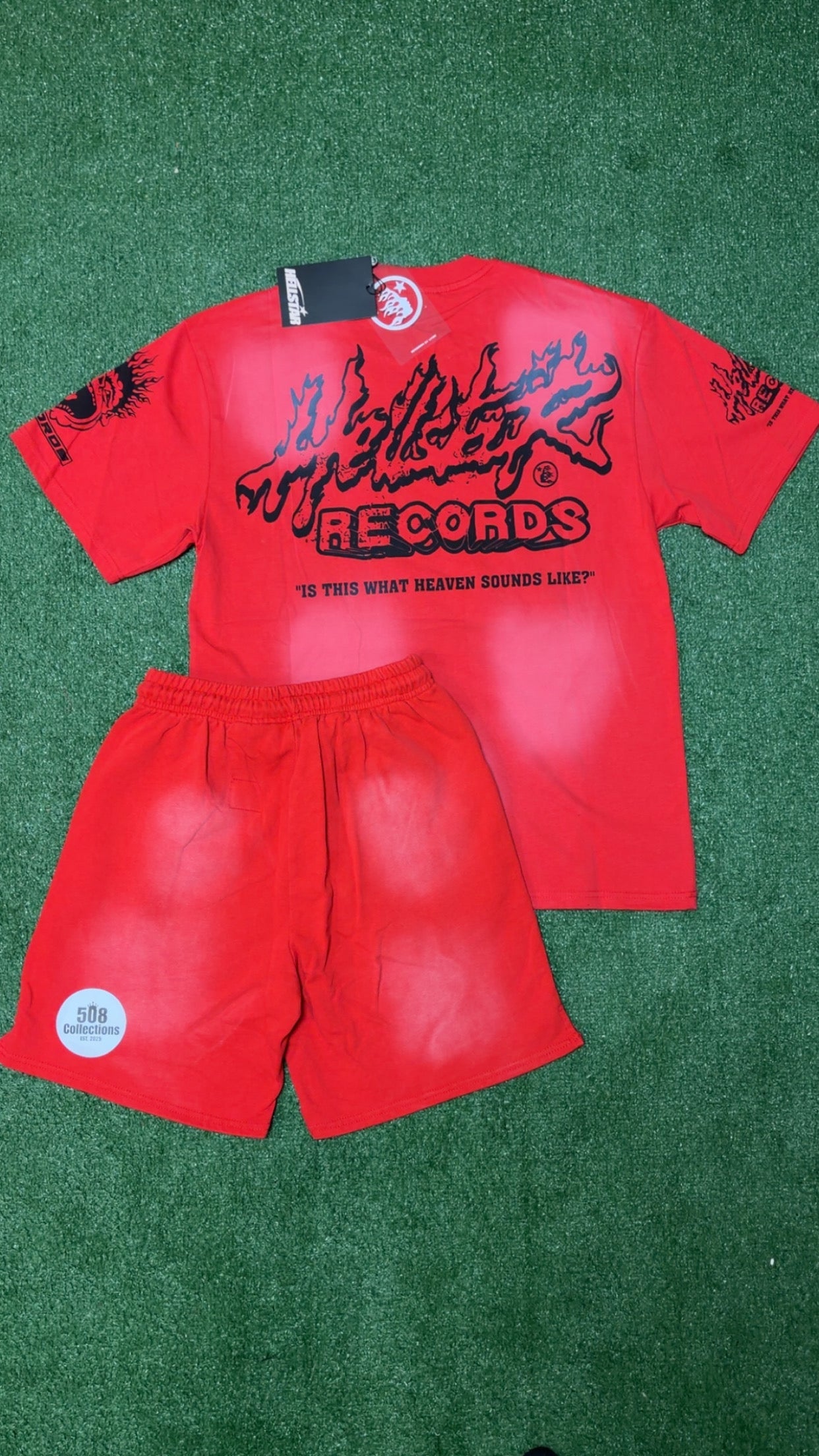 Red & Black Hellstar Set (Shorts + T-Shirt)