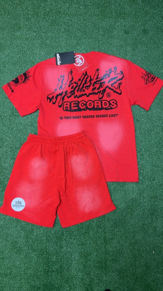 Red & Black Hellstar Set (Shorts + T-Shirt)