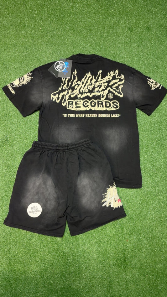 Black & White Hellstar Set (Shorts + T-Shirt)